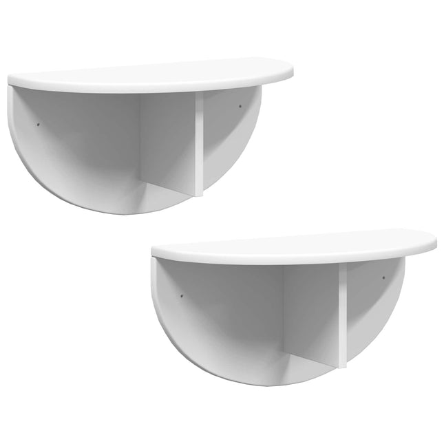 Væghylde Vægmonteret 2 pcs Hvid 48 x 24 x 24 cm Konstrueret træ