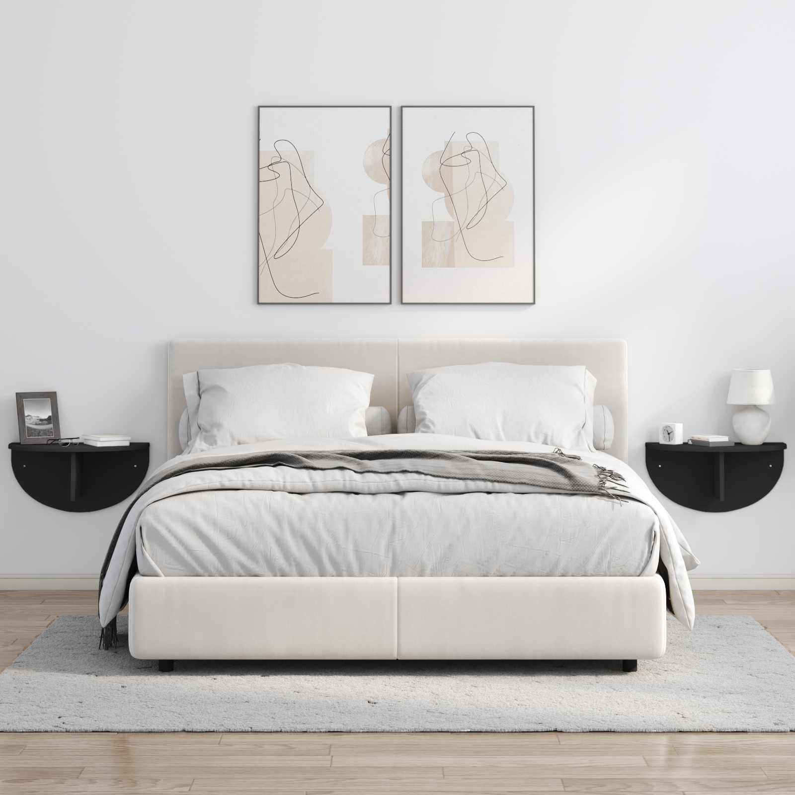 Væghylde Vægmonteret Sort 38 x 19 x 19 cm Konstrueret træ