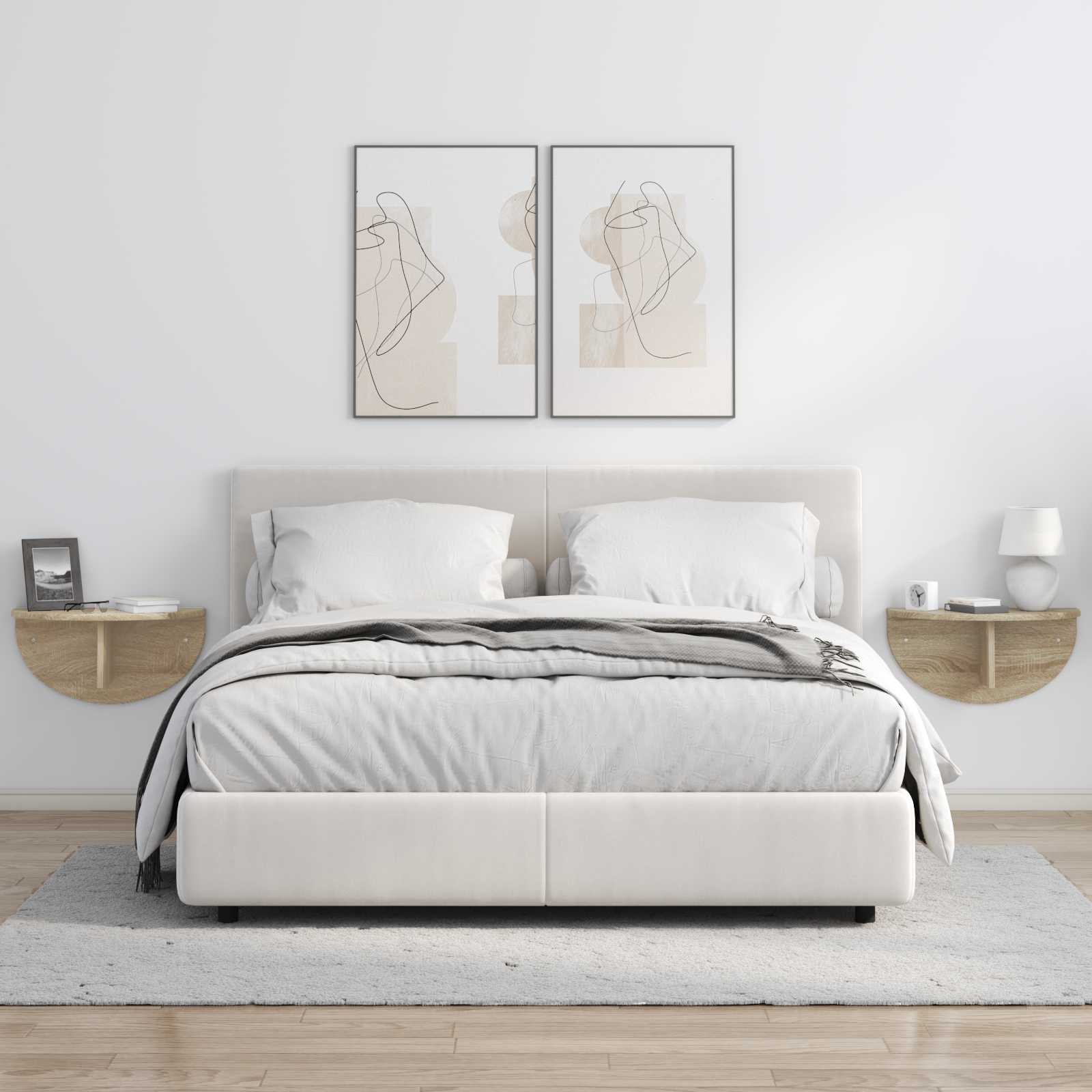 Væghylde 2 pcs Sonoma eg 38 x 19 x 19 cm Konstrueret træ