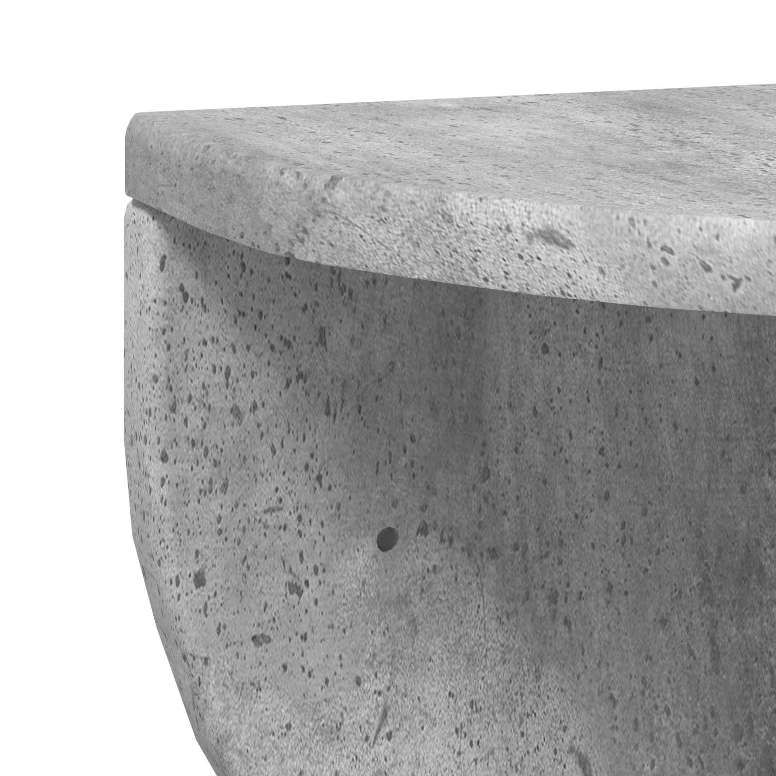Væghylde 2 pcs Beton Grå 38 x 19 x 19 cm Konstrueret træ