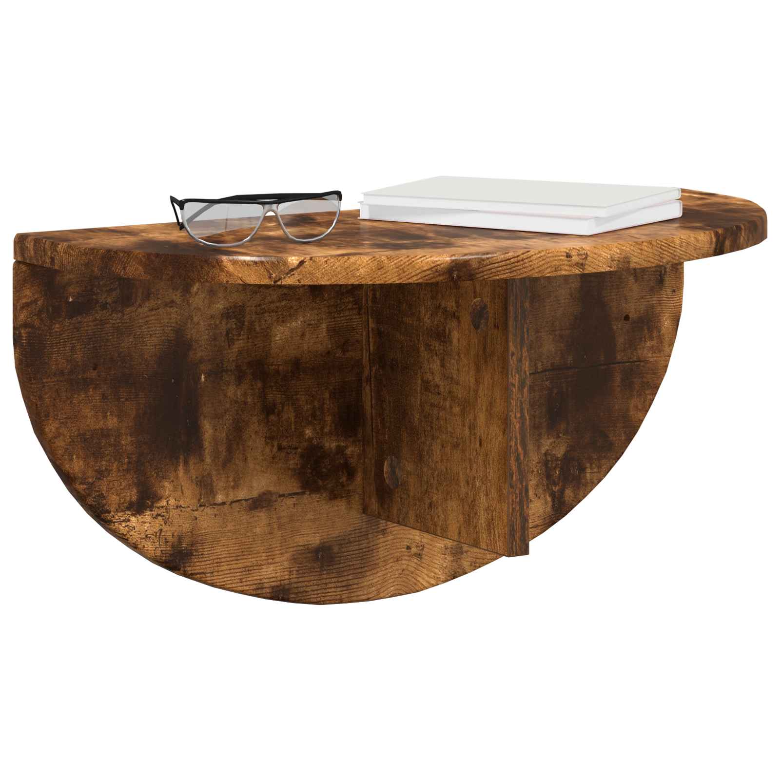 Væghylde 2 pcs Røget eg 38 x 19 x 19 cm Konstrueret træ