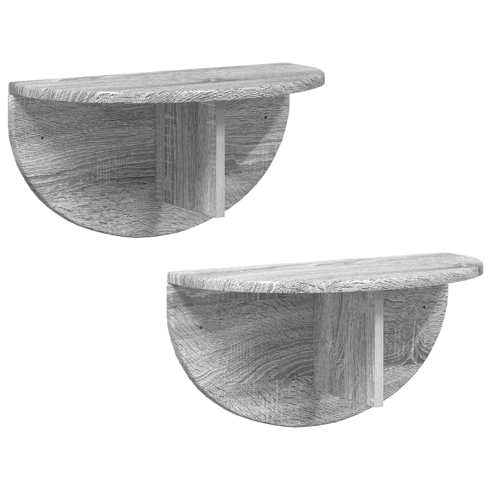 Væghylde 2 pcs Grå Sonoma 38 x 19 x 19 cm Konstrueret træ