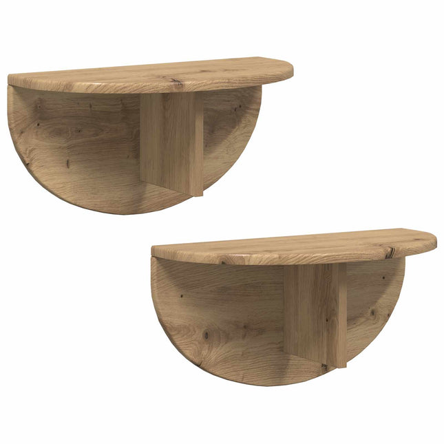 Væghylde 2 pcs Artisan Egetræ 48 x 24 x 24 cm Konstrueret træ