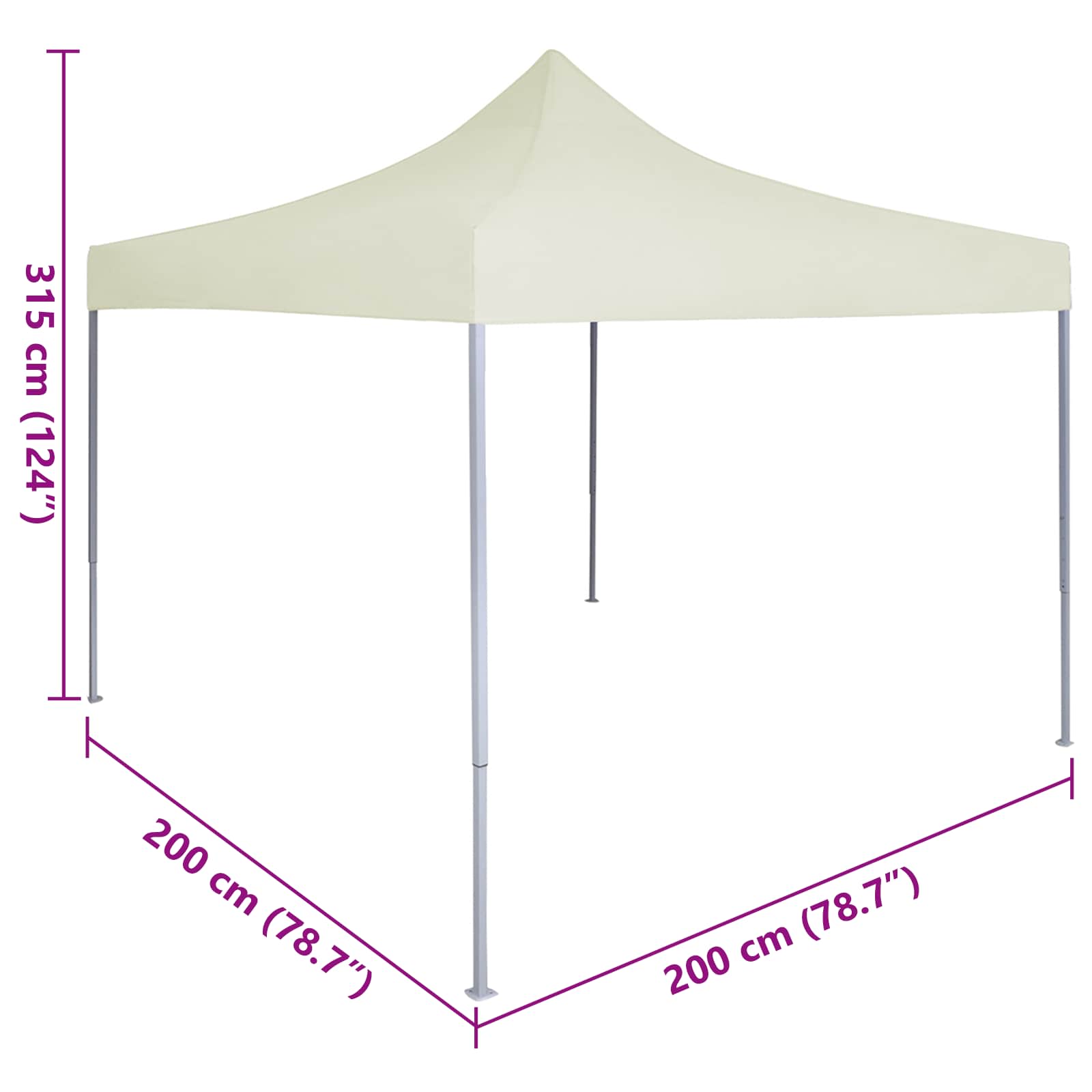Party Tent Creme 200 x 200 x 315 cm Oxford stof
