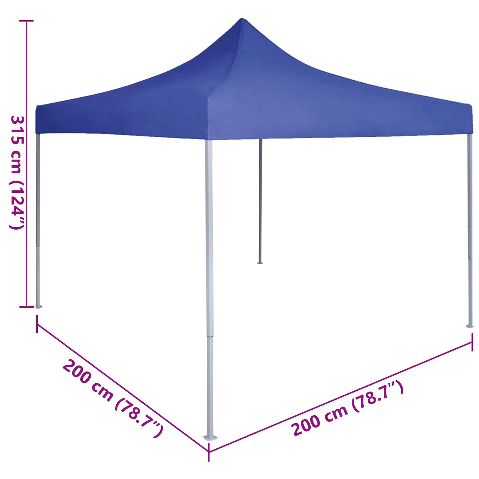 Party Tent Blå 200 x 200 x 315 cm Oxford stof