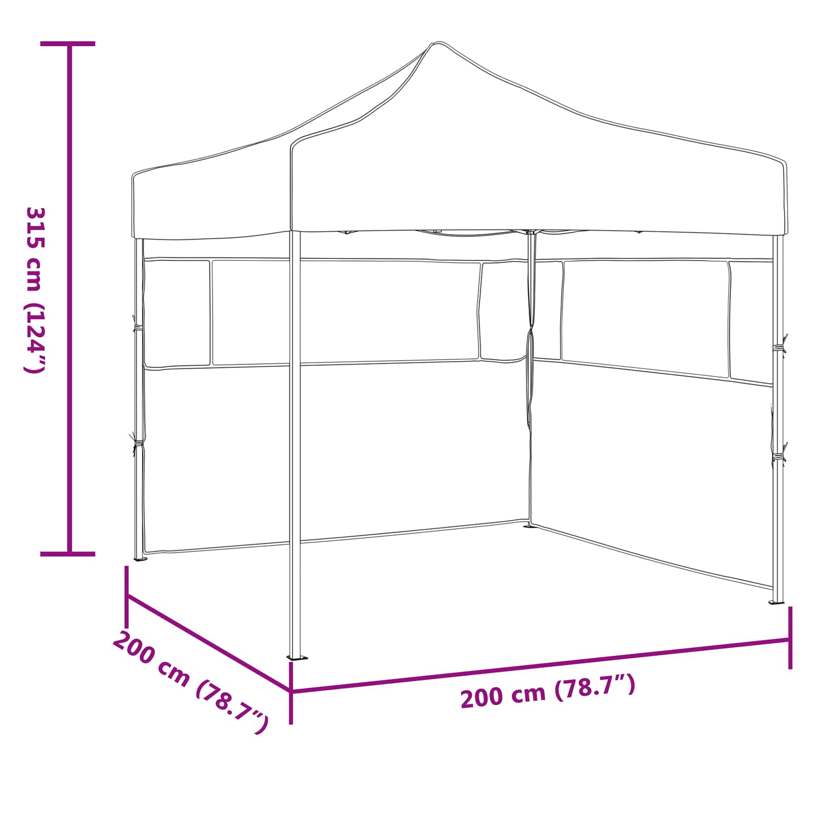 Party Tent Creme 200 x 200 x 315 cm Oxford stof