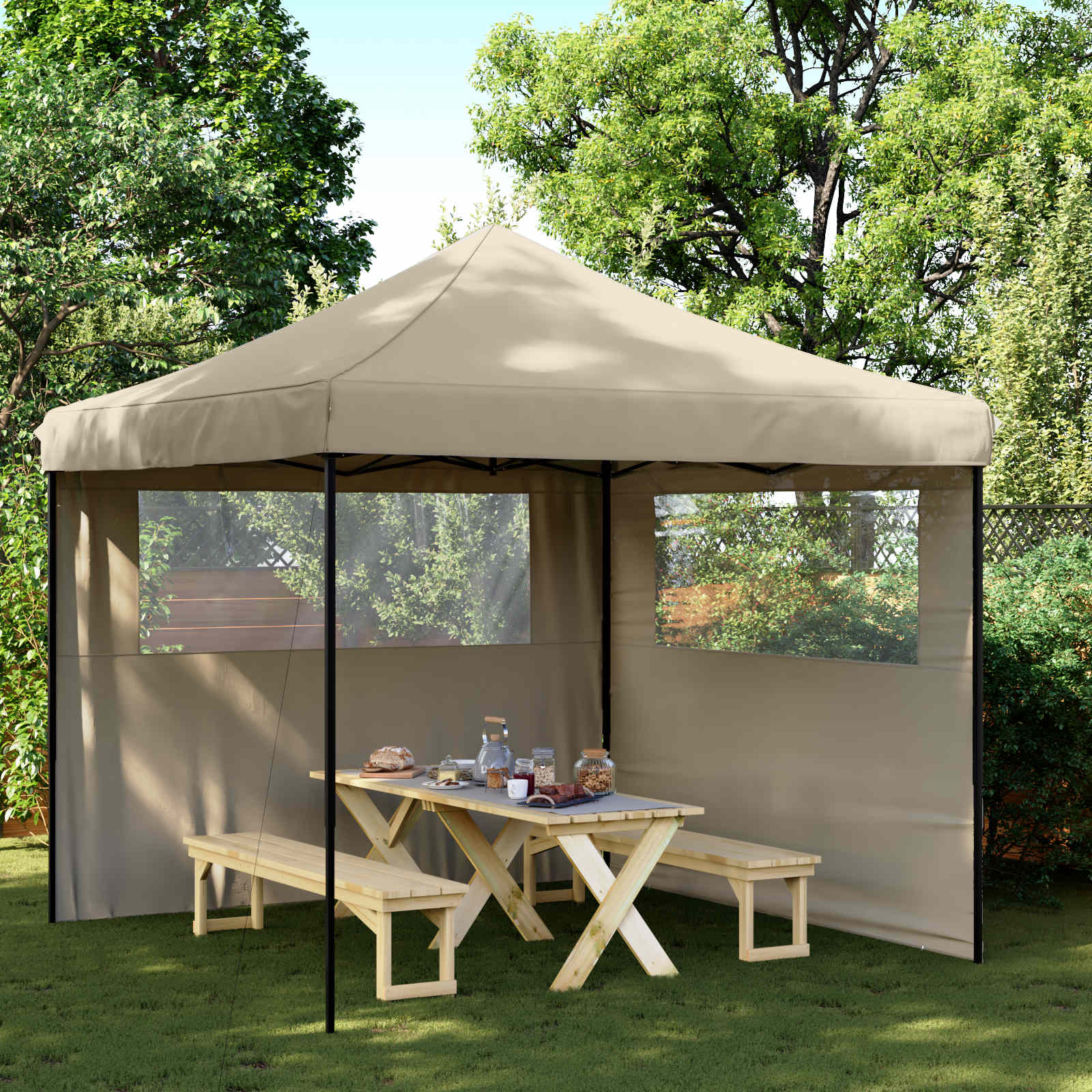 Party Tent Gråbrun 292 x 292 x 315 cm Oxford stof