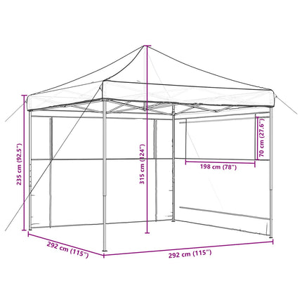Party Tent Sort 292 x 292 x 315 cm Oxford stof