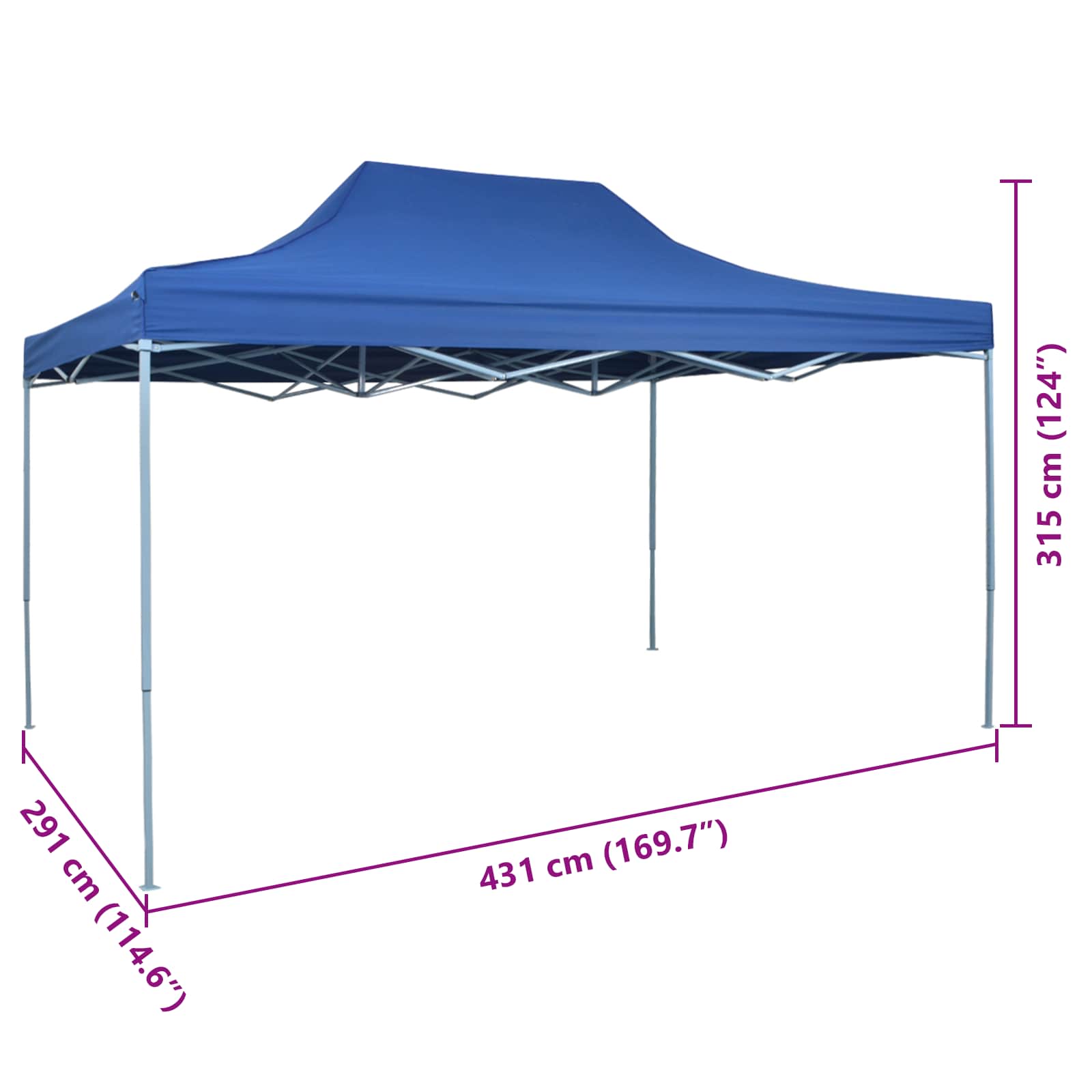 Party Tent Blå 291 x 431 x 315 cm Oxford stof