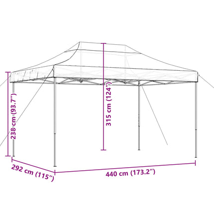 Party Tent Orange 292 x 440 x 315 cm Oxford stof