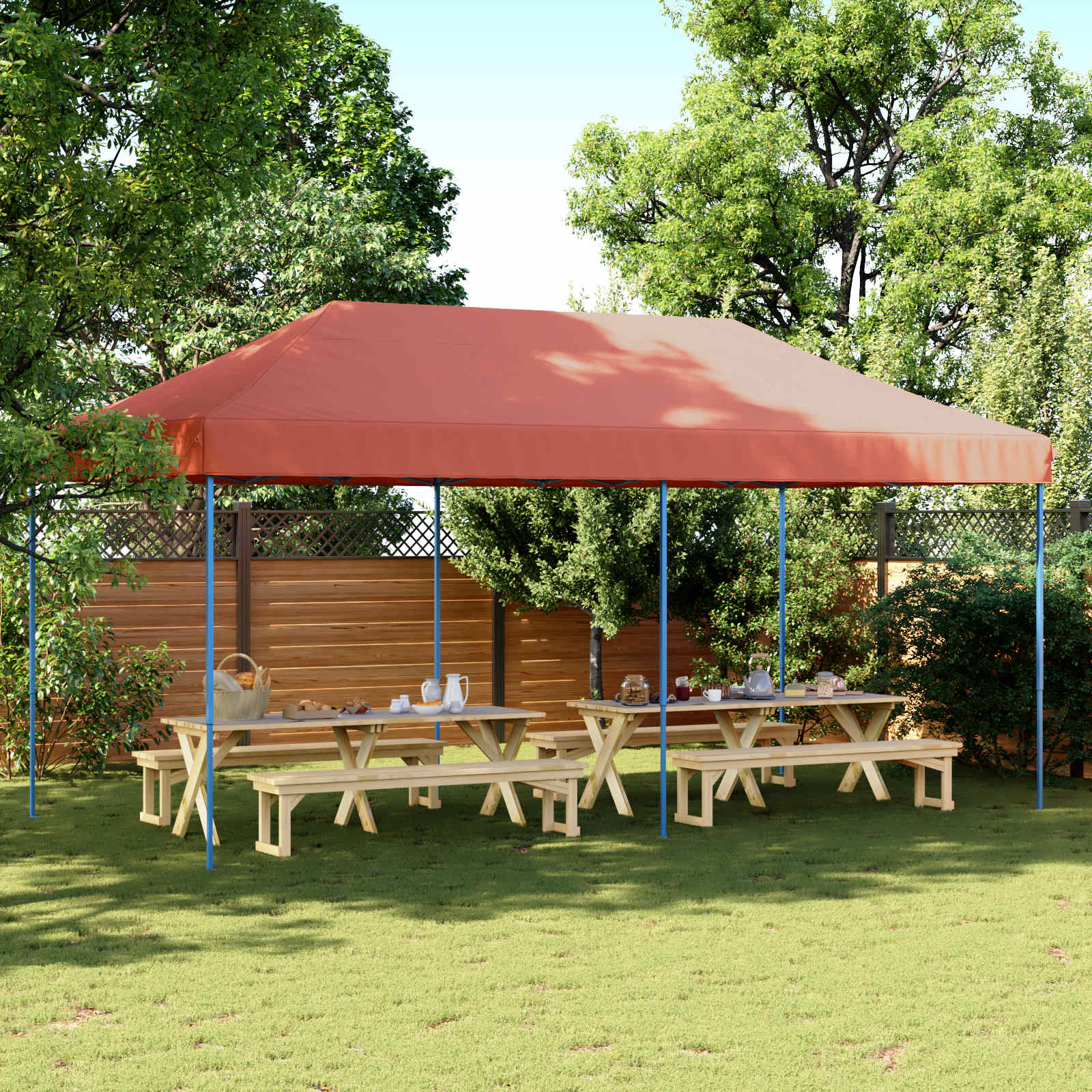 Party Tent Terrakotta 292 x 580 x 315 cm Oxford stof