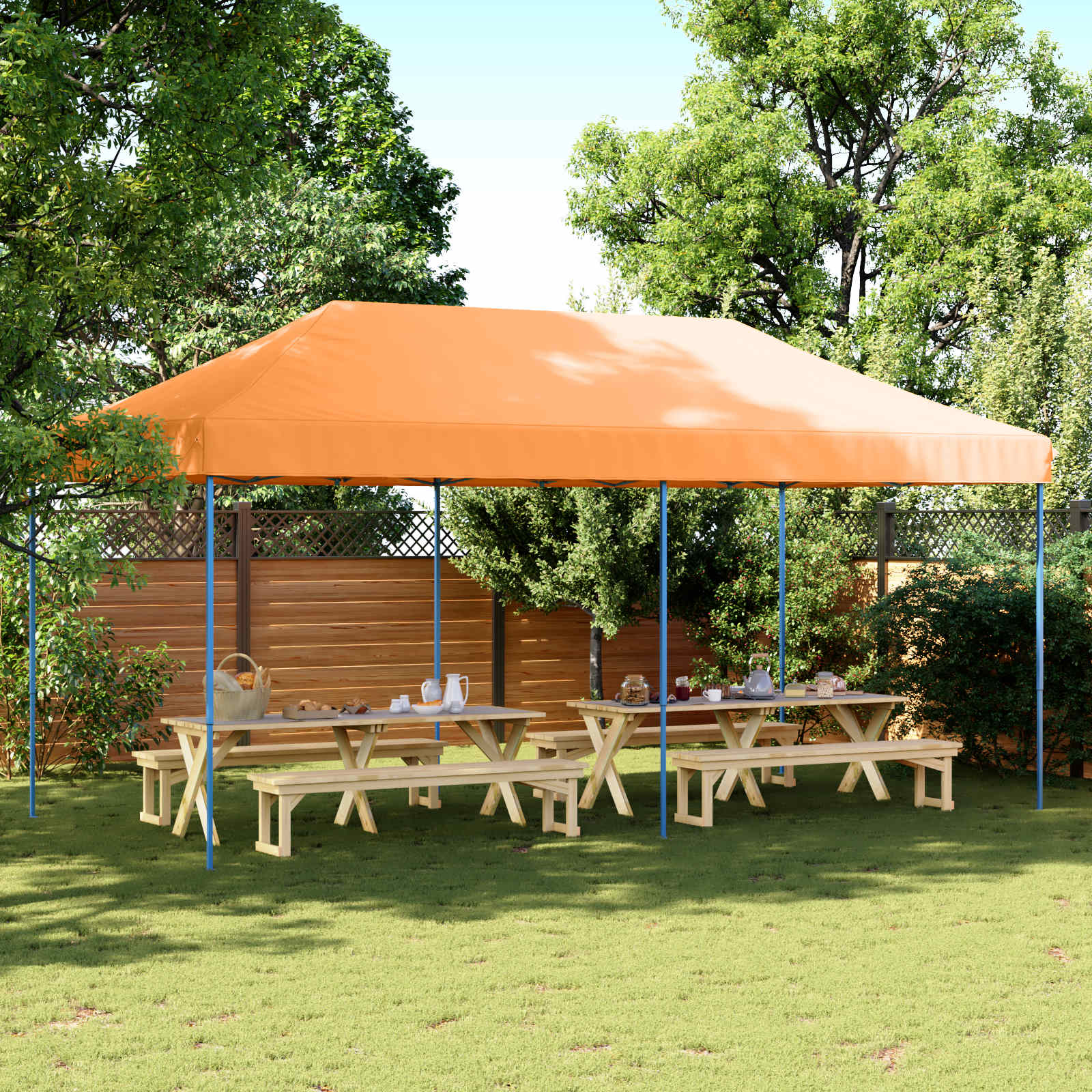 Party Tent Orange 292 x 580 x 315 cm Oxford stof