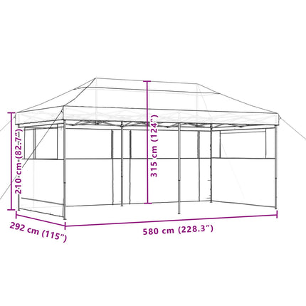 Party Tent Beige 292 x 580 x 315 cm Oxford stof