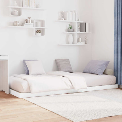 Gulv seng ramme Hvid 75 x 190 cm Konstrueret træ