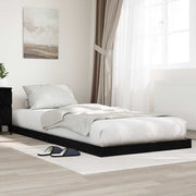 Gulv seng ramme Sort eg 90 x 190 cm Konstrueret træ