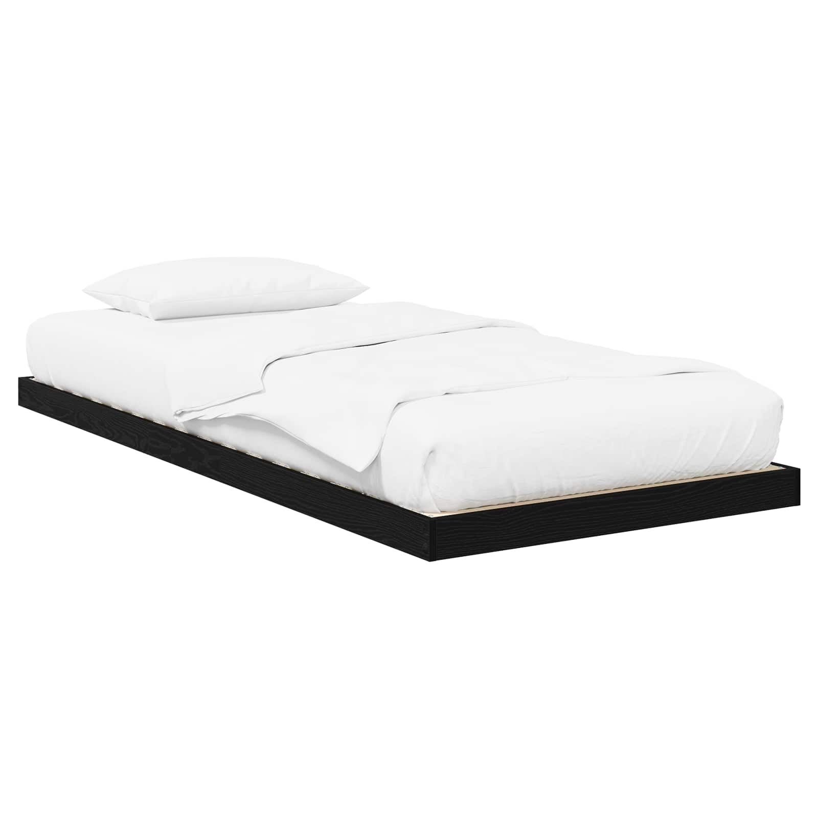 Gulv seng ramme Sort eg 90 x 190 cm Konstrueret træ