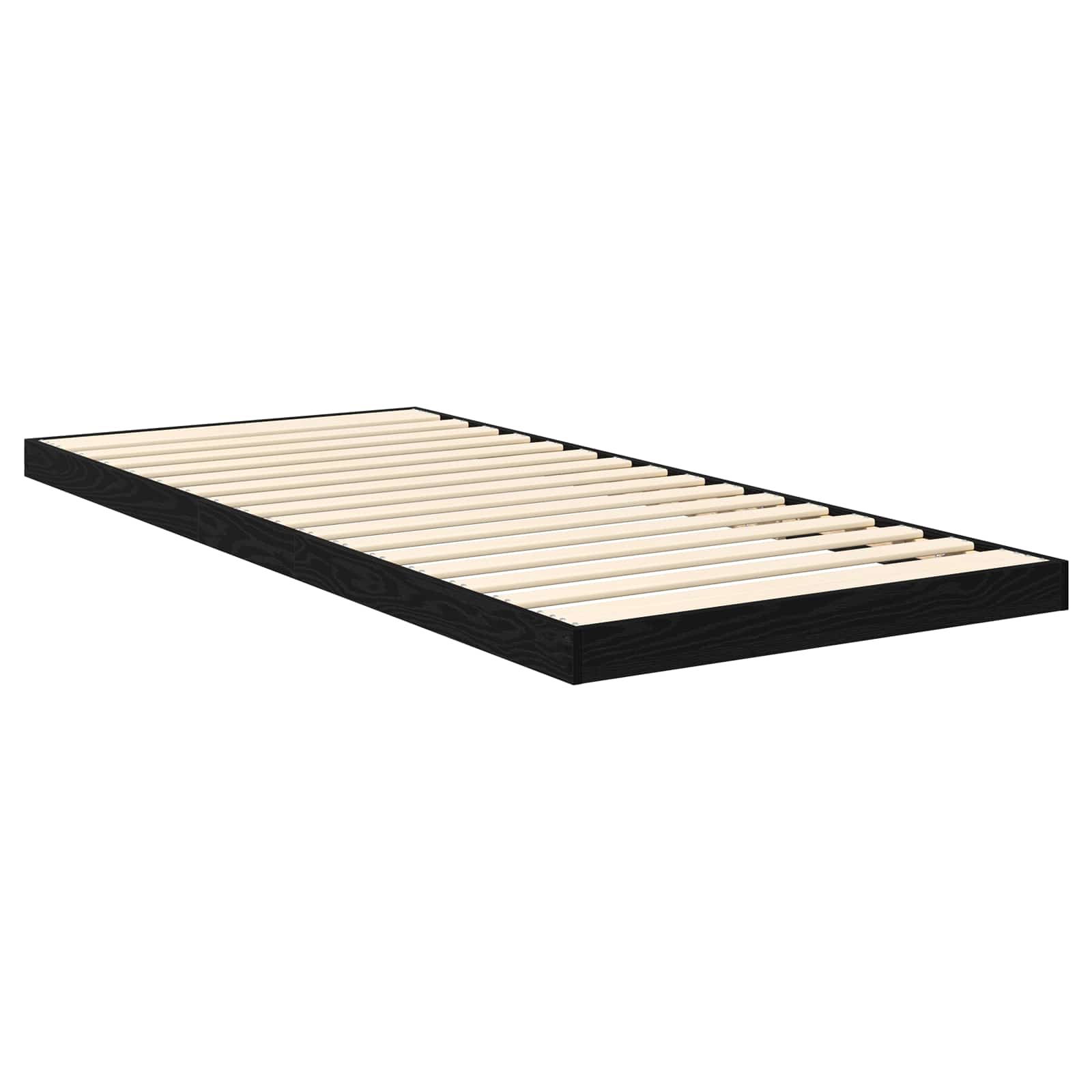 Gulv seng ramme Sort eg 90 x 190 cm Konstrueret træ