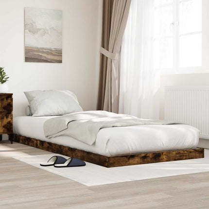 Gulv seng ramme Røget eg 90 x 190 cm Konstrueret træ