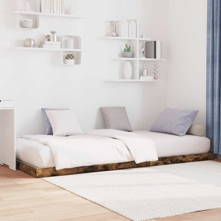 Gulv seng ramme Røget eg 90 x 190 cm Konstrueret træ