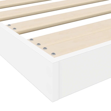 Gulv seng ramme Hvid 90 x 200 cm Konstrueret træ