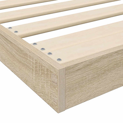 Gulv seng ramme Sonoma eg 90 x 200 cm Konstrueret træ