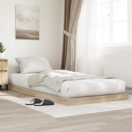 Gulv seng ramme Sonoma eg 90 x 200 cm Konstrueret træ