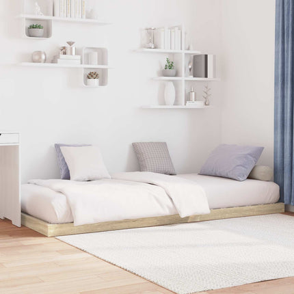 Gulv seng ramme Sonoma eg 90 x 200 cm Konstrueret træ
