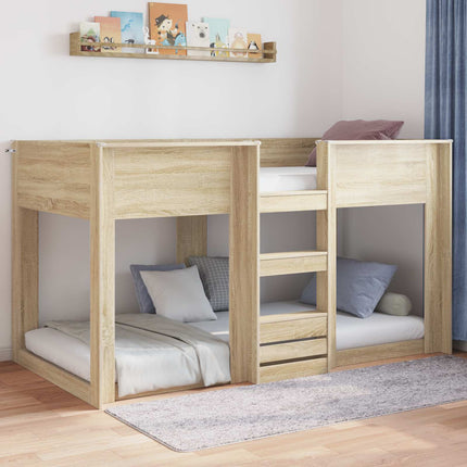 Gulv seng ramme Sonoma eg 90 x 200 cm Konstrueret træ