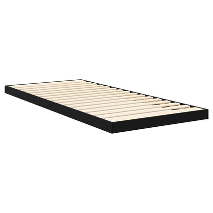 Gulv seng ramme Sort eg 100 x 200 cm Konstrueret træ