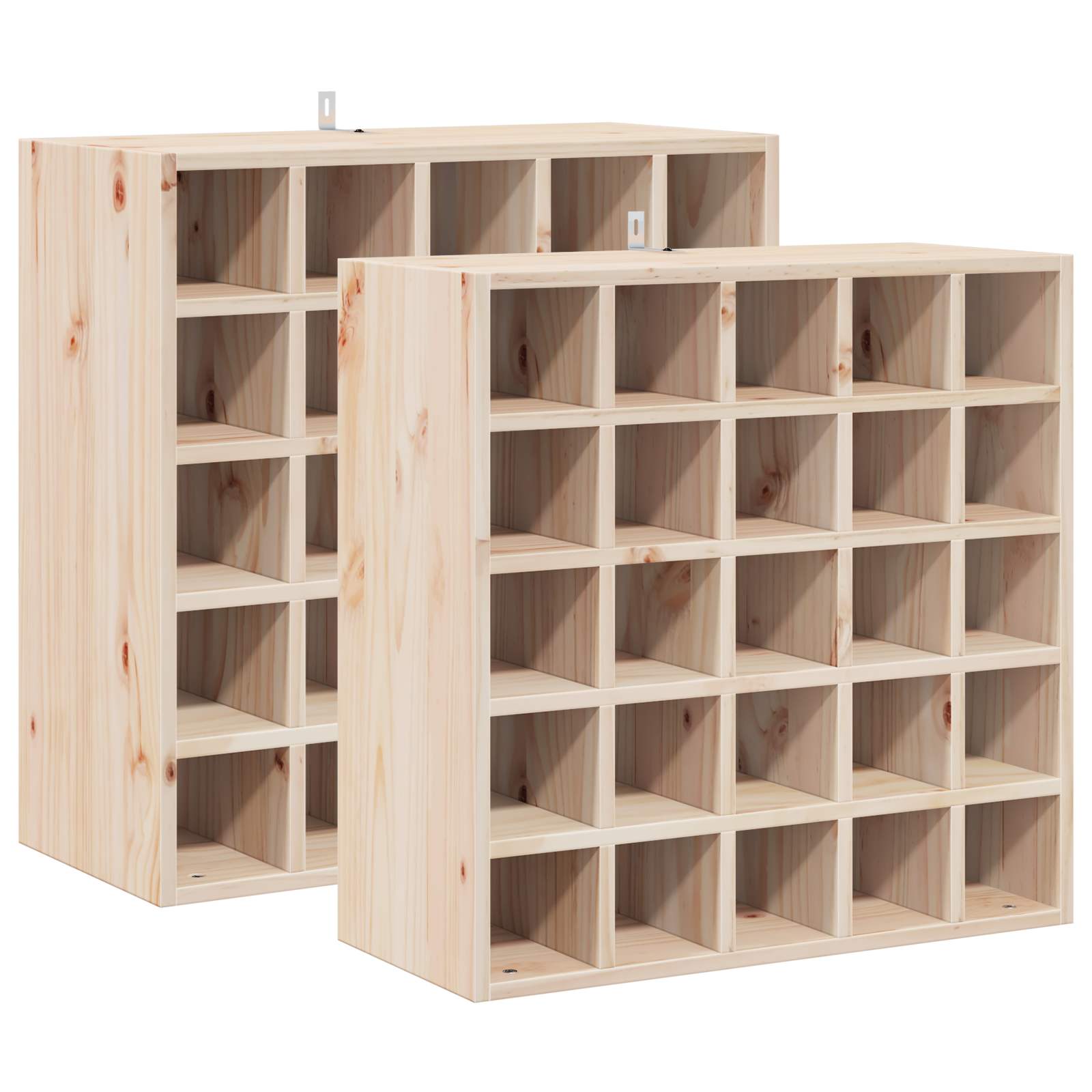 Vinfad 2 pcs Naturfarvet 56 x 25 x 56 cm Massiv fyrretræ