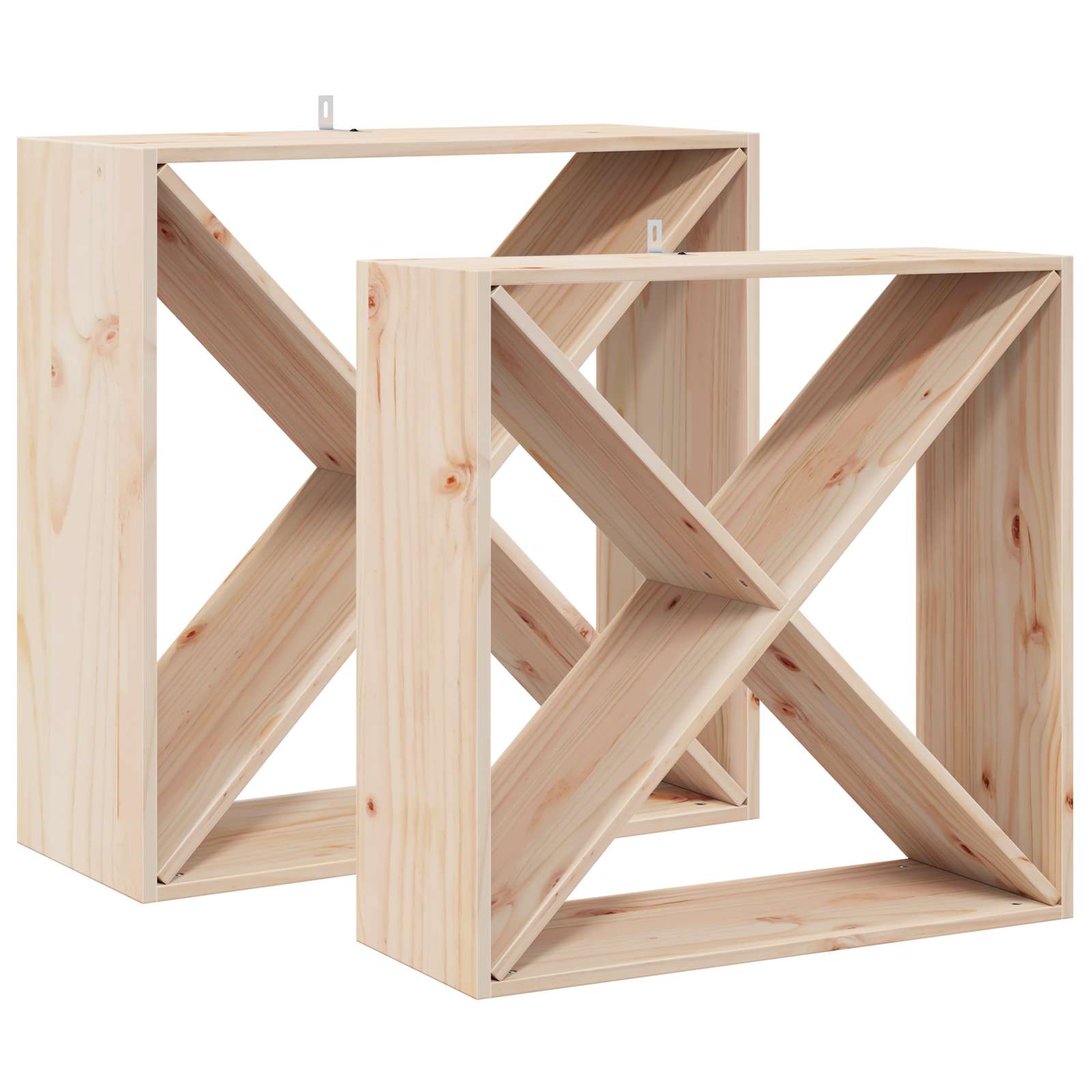 Vinfad 2 pcs Naturfarvet 62 x 25 x 62 cm Massiv fyrretræ