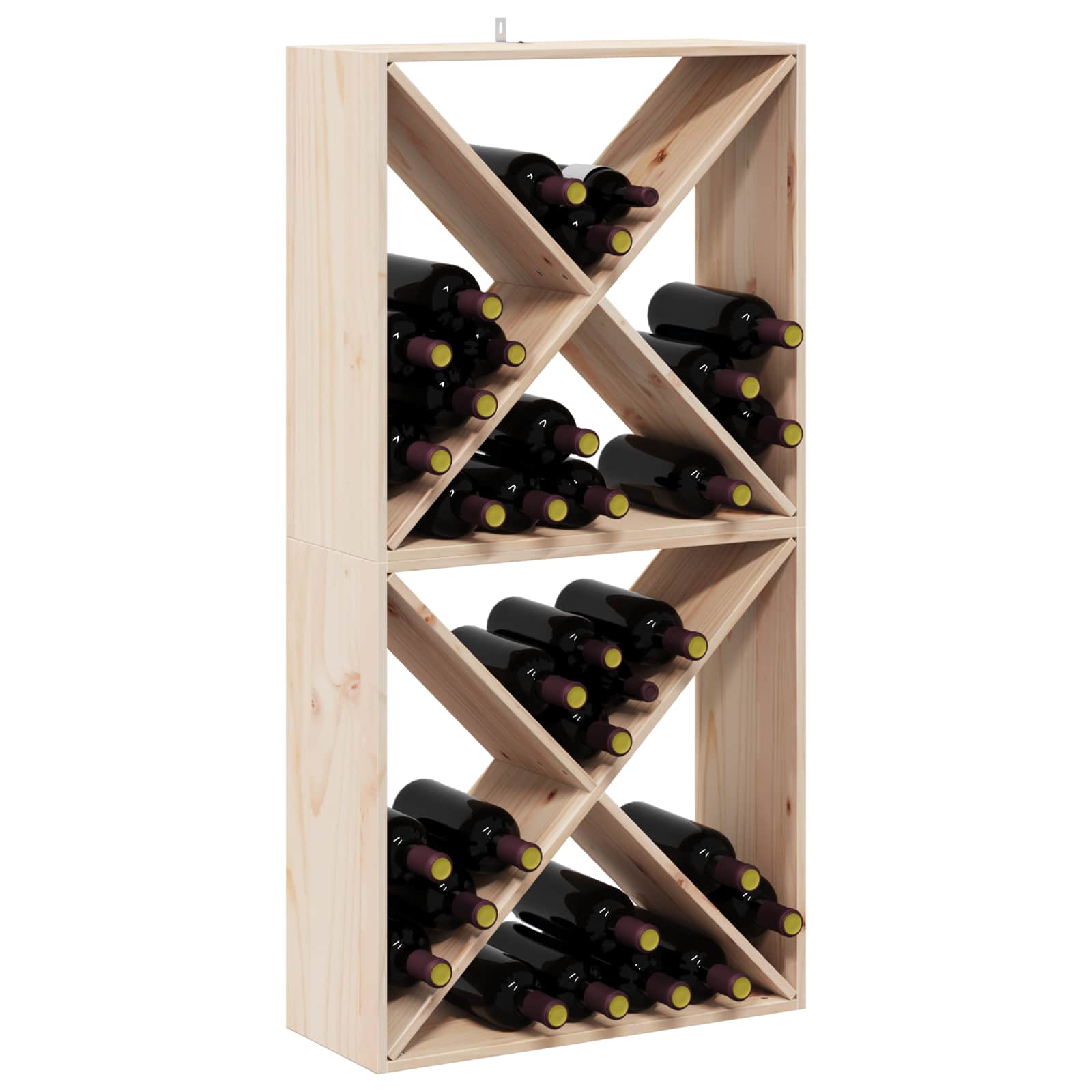 Vinfad 2 pcs Naturfarvet 62 x 25 x 62 cm Massiv fyrretræ