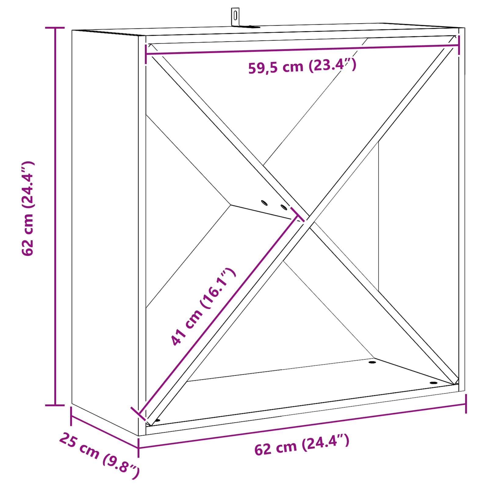 Vinfad 2 pcs Naturfarvet 62 x 25 x 62 cm Massiv fyrretræ