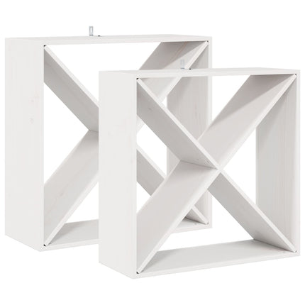 Vinfad 2 pcs Hvid 62 x 25 x 62 cm Massiv fyrretræ