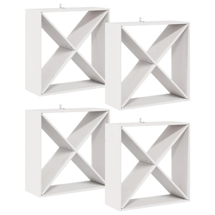 Vinfad 4 pcs Hvid 62 x 25 x 62 cm Massiv fyrretræ