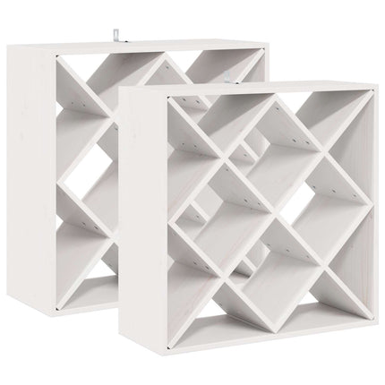 Vinfad 2 pcs Hvid 62 x 25 x 62 cm Massiv fyrretræ
