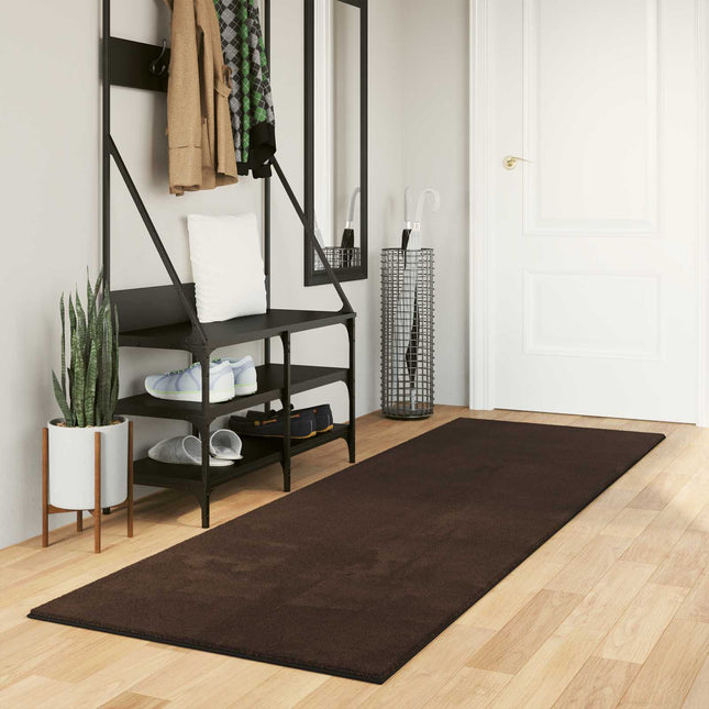 Medium luv blød og vaskbar tæppe HUARTE Brun 250 x 80 cm
