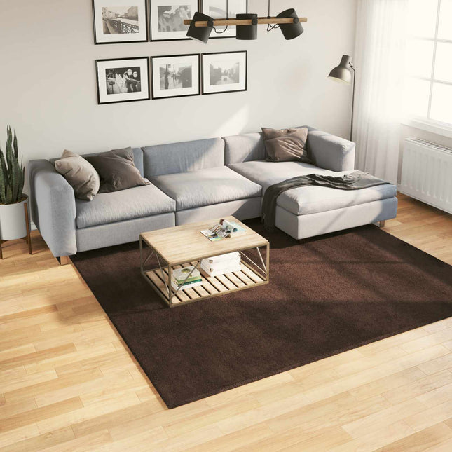 Medium luv blød og vaskbar tæppe HUARTE Brun 240 x 240 cm