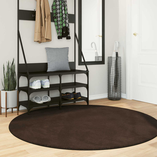 Medium luv blød og vaskbar tæppe HUARTE Brun Ø 160 CM Polyester