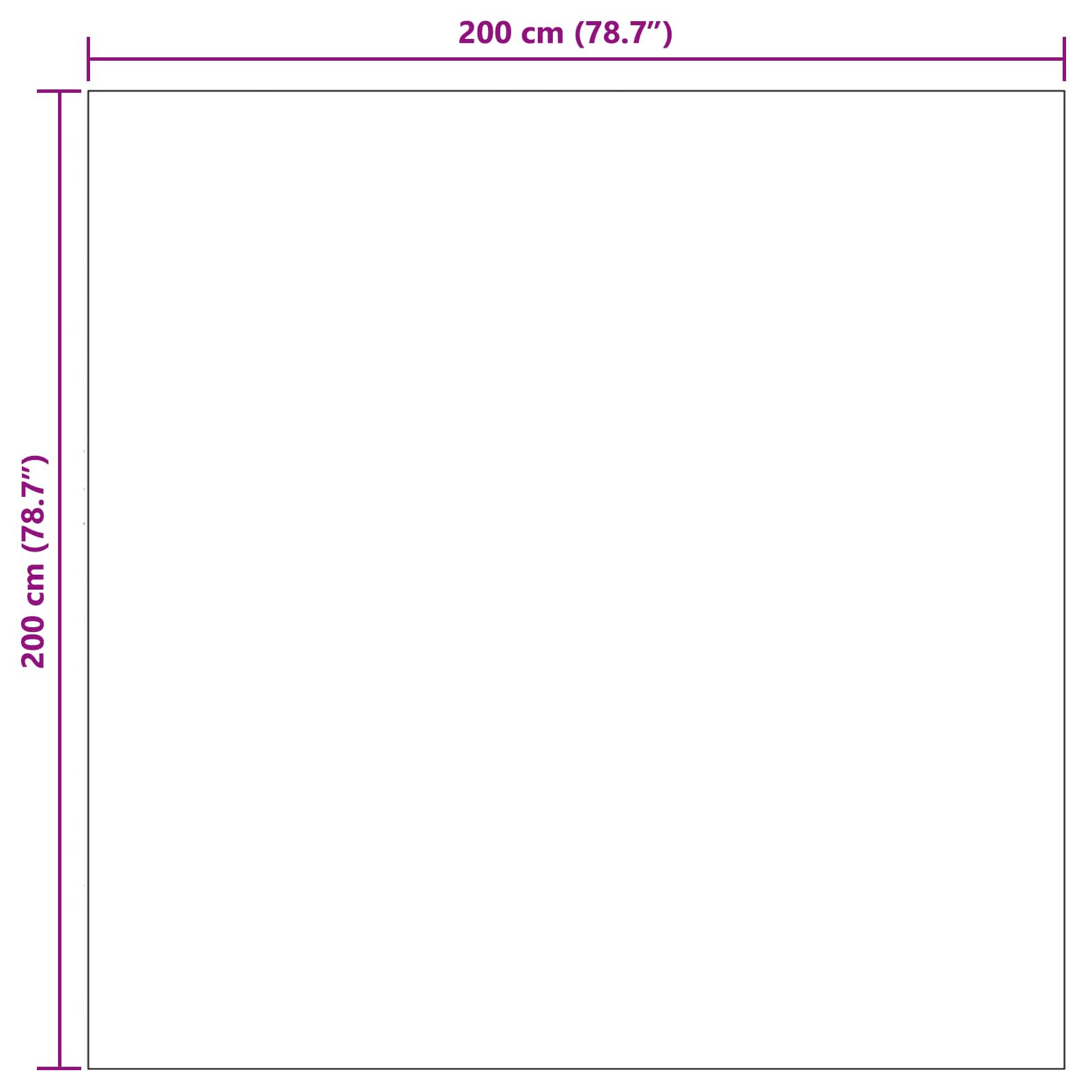 Områdetæpper Firkantet AGIRA Naturfarvet 200 x 200 cm Polyester