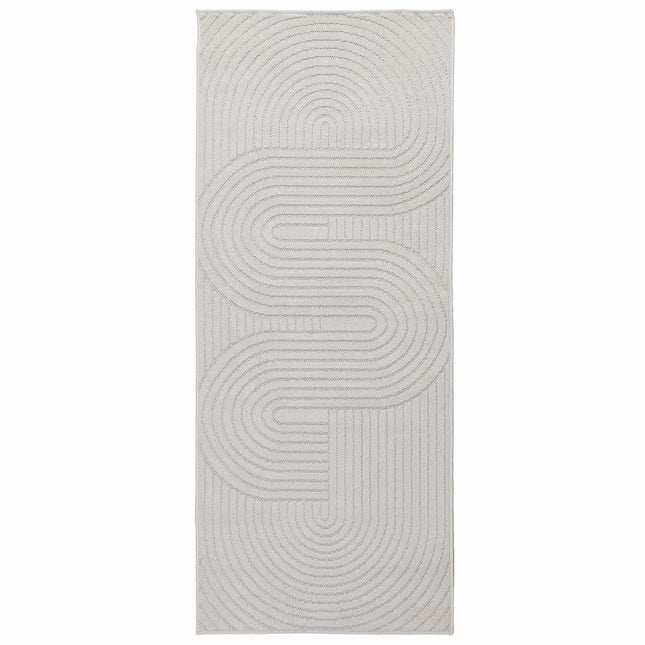 Indendørs og udendørs tæppe PALMERAS Creme 200 x 80 cm
