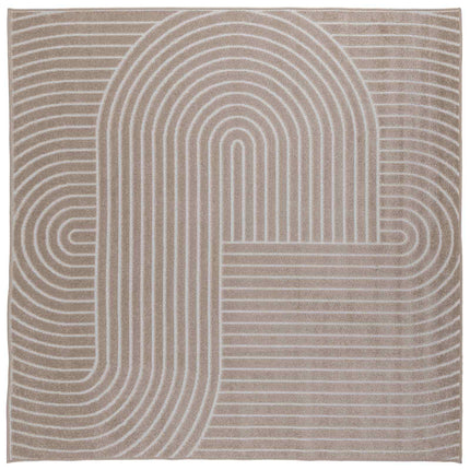 Områdetæpper Firkantet PALMERAS Beige 200 x 200 cm Polyester