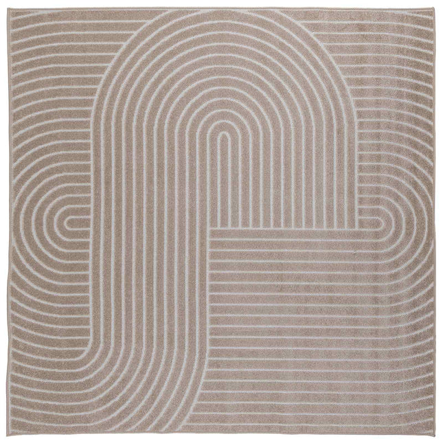 Indendørs og udendørs tæppe PALMERAS Beige 200 x 200 cm