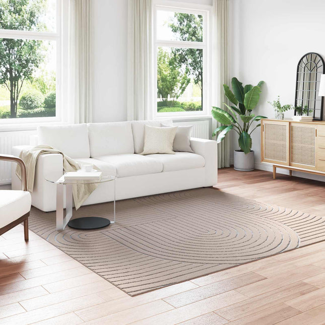 Indendørs og udendørs tæppe PALMERAS Beige 240 x 240 cm