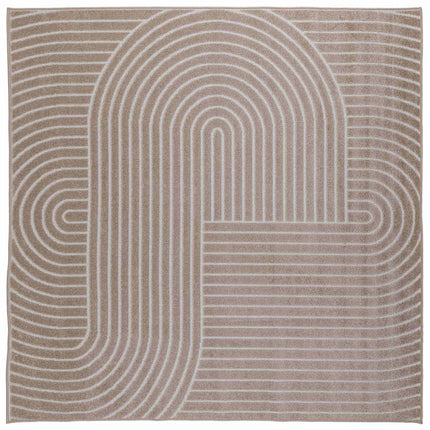 Områdetæpper Firkantet PALMERAS Beige 240 x 240 cm Polyester