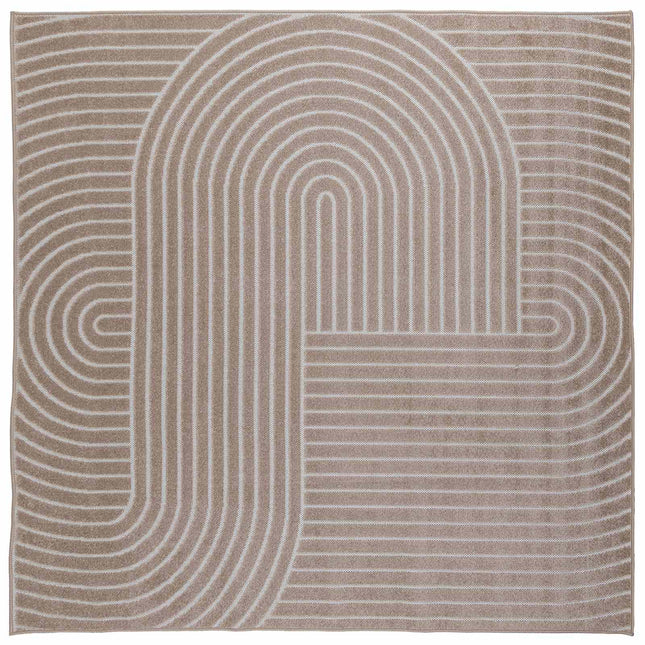 Indendørs og udendørs tæppe PALMERAS Beige 240 x 240 cm