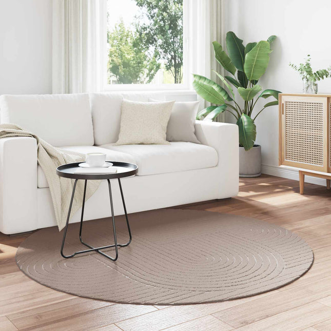 Indendørs og udendørs tæppe PALMERAS Beige Ø 160 CM Polyester