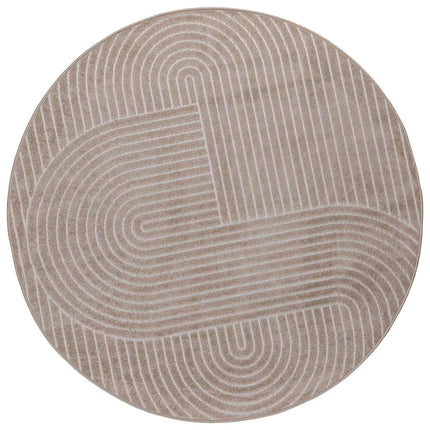 Områdetæpper Rund PALMERAS Beige Ø 200 CM Polyester