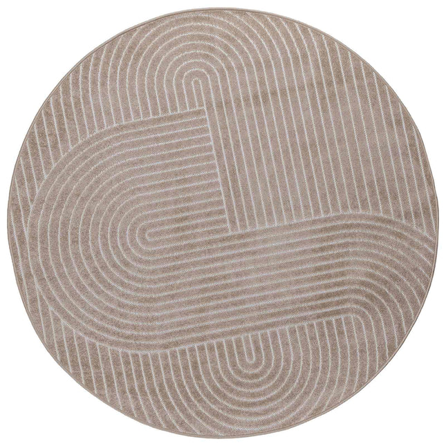 Indendørs og udendørs tæppe PALMERAS Beige Ø 200 CM Polyester