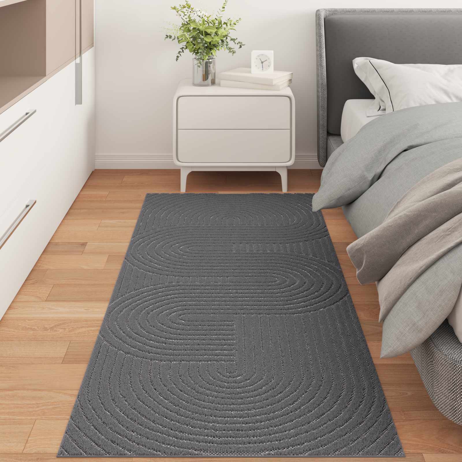 Områdetæpper Rektangulær PALMERAS Antracit 150 x 80 cm